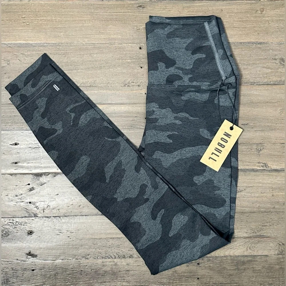 NWT NOBULL High-Rise Plush Heather Tight - XS - Charcoal Camo (Gray) - Picture 2 of 8